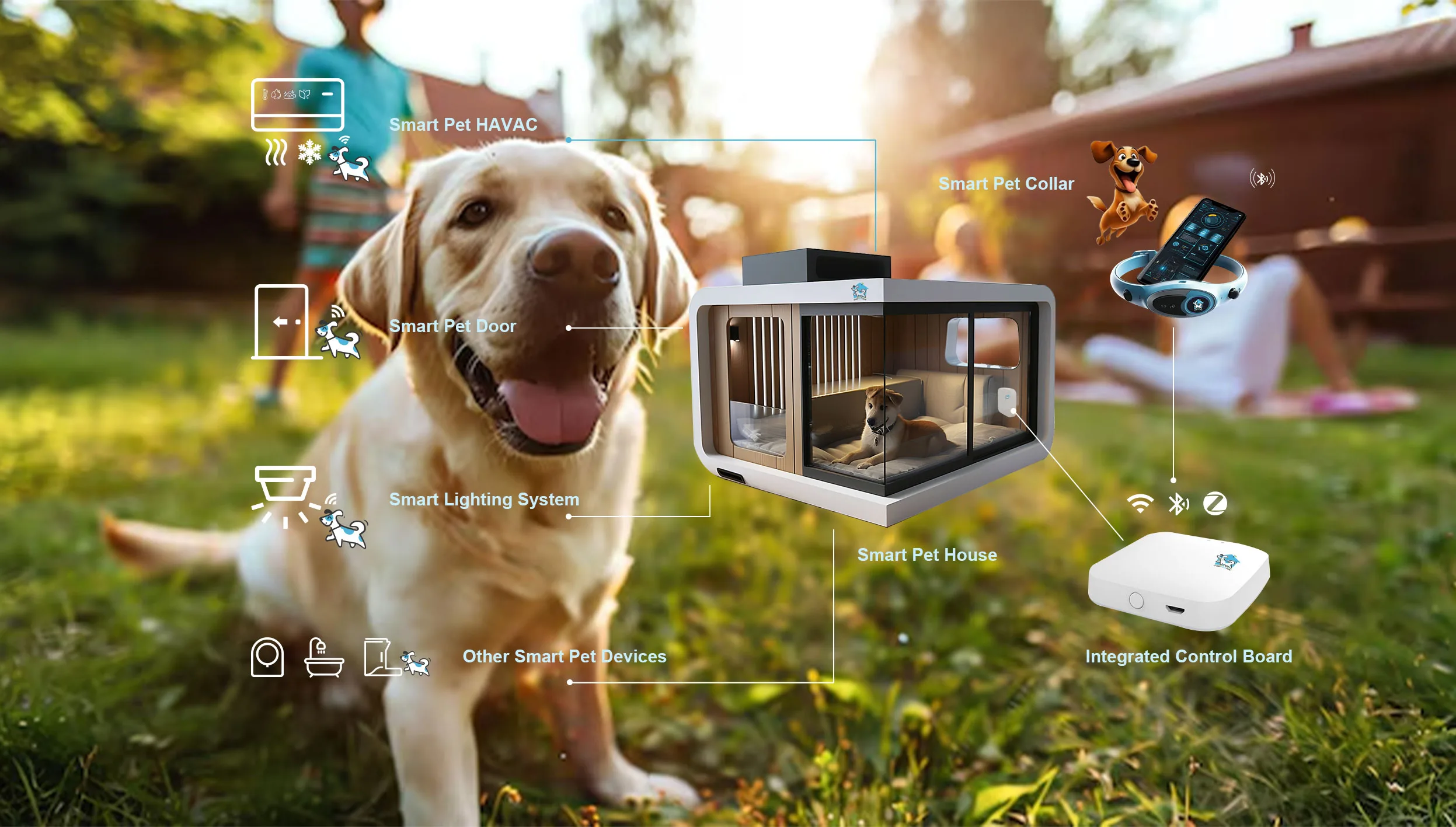 Dog in a cozy automated home