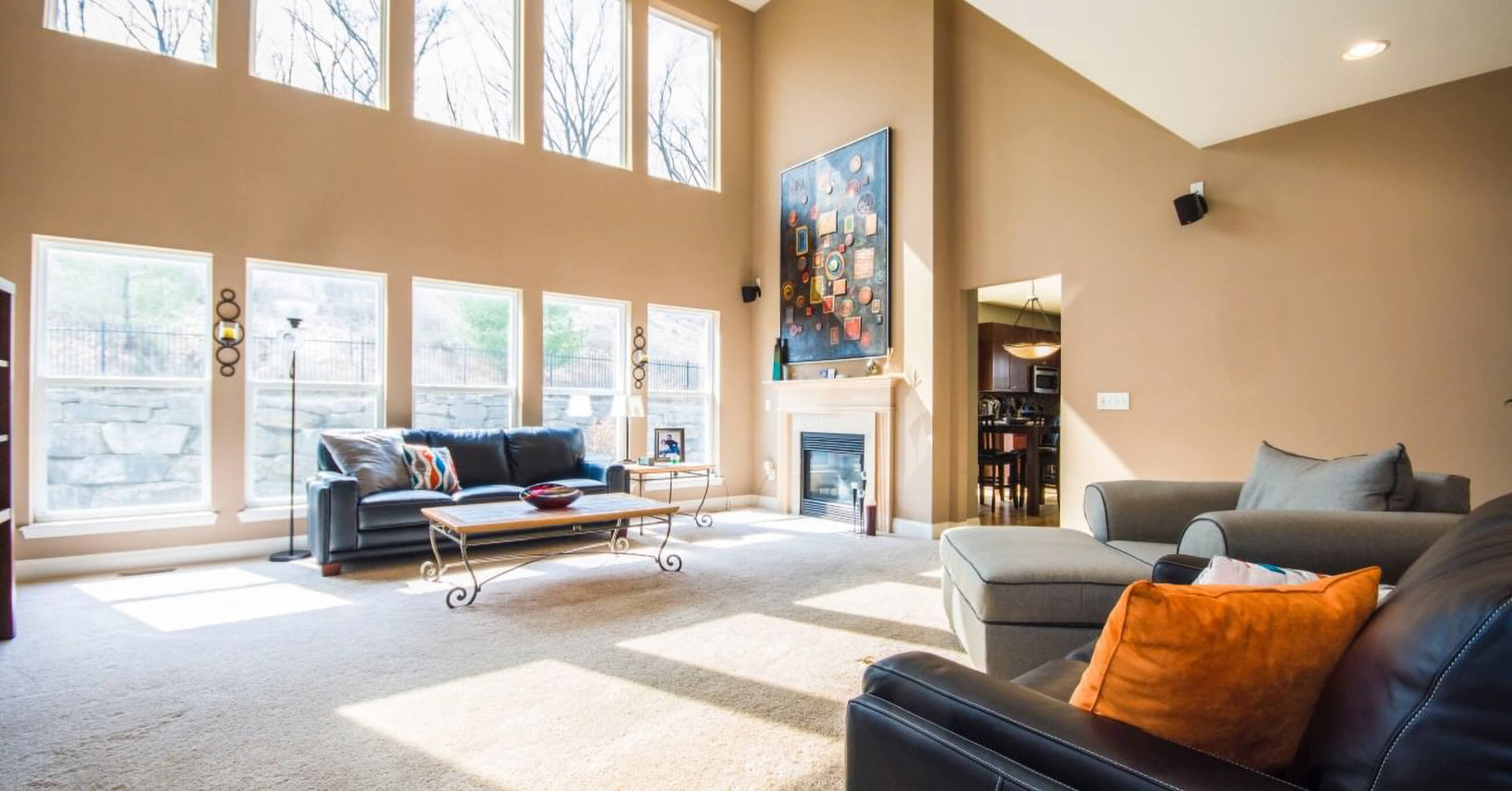 Luxury living room with subtle smart lighting